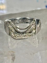 Harley Davidson ring biker chain pinky band size 5.50 sterling silver women