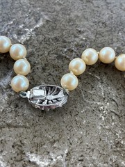 !!! Panetta Stamped Pearl Style Necklace Elegant Statement Piece Vintage