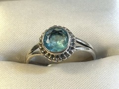 Vintage 925 Sterling Silver Blue Topaz Ring Size 8