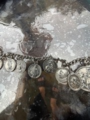Vintage Sterling Religious Charm Bracelet