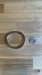 Vintage Etched Sterling Silver Bangle Victorian Style About 7 Inches Signed