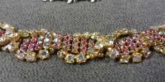 5 Aurora Borealis Rhinestone Art Bracelet Earrings Vintage Jewelry Lot