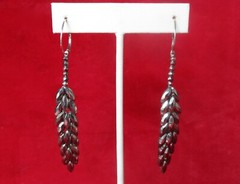 Pair of Antique 3 1/8-Inch Cut Steel Earrings With Sterling Silver Ear Wires