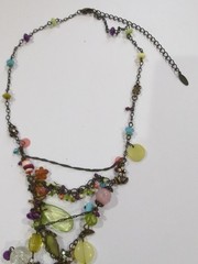 Vintage VCLM signed necklace with Antique Brass Chain
