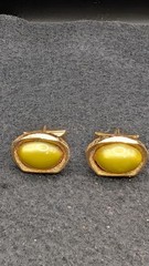 Vintage Yellow Cufflinks Gold Tone Men’s Jewelry