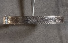 Vintage Designer Rounded Square Shape Sterling Silver Bangle Bracelet