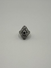 Antique Art Deco Edwardian Platinum & Diamond Ring – Filigree Old European Cut