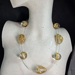 Vintage Sobral Necklace Metalique Gold Inclusions Modern Art To Wear