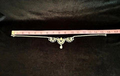 Vintage Signed ANTHONY Silver Tn Clear Rhinestone Bib Statement Necklace 15.5″ L