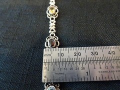 #656–VINTAGE STERLING SILVER HAN-925-BRACELET–6-STONES