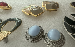 Lot of 16 Vintage Estate Sale Costume Jewelry Earrings with Backs