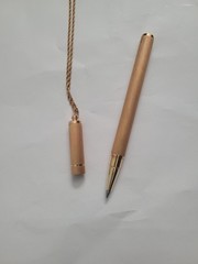Jewelry Vintage Textured Barrel Ball Point Blue Necklace Pen 30″