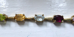 FAS Gold Over 925 Sterling Silver Multi-Gemstone Bracelet