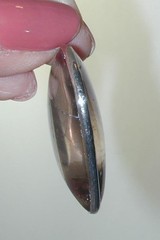Antique Sterling Pale Rutilated Smokey Quartz Heart Pendant Must See