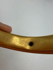 Vintage Bracelet Champleve Blue Floral 8.5 Inches Hollow Metal Bangle Asian