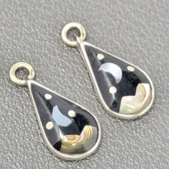 Vintage Southwest Sterling Silver Moon Star Night Pendant 2 Charms 925 Signed JP