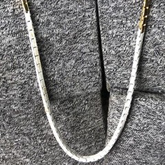 Monet Vintage Goldtone White Enamel Box Chain Necklace