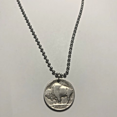 Antique – Random Date – Buffalo Nickel Necklace Chief Coin Pendant Great Gift 🎁