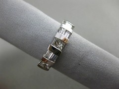 ESTATE .99CT BAGUETTE & PRINCESS DIAMOND 14KT WHITE GOLD 3D CLASSIC WEDDING RING