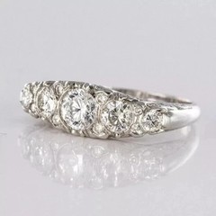 Art Deco Style Round Cut Lab Created Diamond Vintage Engagement 14K Gold FN Ring