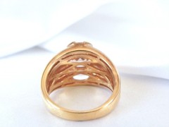 Sterling Silver 925 Gold on Natural Irradiated Morganite Ring Size 9