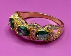 Vintage Costume Jewelry Lot Rings Bracelet Rhinestone Gold Tone Silver Tone 6 Pc