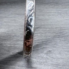 Vtg Bangle Bracelet Mexico Floral Motif Design Non-Magnetic Metal Unmarked #2170