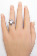 Antique Belais Filigree Engagement Mounting Hold 7MM-9.5MM 18KW Ring Size 5.25