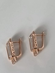 Vintage 1990-s 14 Ct Rolled Gold Zircons Earrings-Hallmarked 585 RG