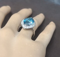 Vintage Platinum Engagement Ring 7.88ct.Natural Teal Blue Marquise Diamond