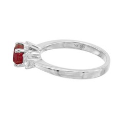 Peter Suchy GIA Certified 1.03 Carat Ruby Diamond White Gold Engagement Ring