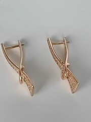 Vintage 1990-s 14 Ct Rolled Gold Zircons Earrings-Hallmarked 585 RG