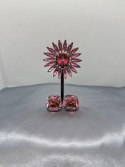 Vintage Demi-Parure Starburst Brooch Pin and Clip Earrings