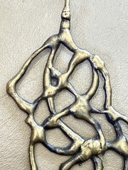 Mid Century Modern Modernist BRUTALIST Brass Bronze Abstract Pendant
