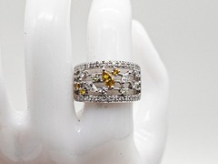 $10000 1ct VS Fancy INTENSE Yellow Diamond Platinum 12mm Band Ring 18g CERTIFIED