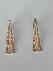 Vintage 1990-s 14 Ct Rolled Gold Zircons Earrings-Hallmarked 585 RG