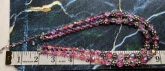 Vintage Vendome Faceted Pink AB & Rhinestone Multi Strand Necklace