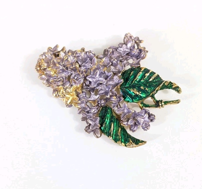 Lilac Flower Bunch Purple Flower Brooch Pin