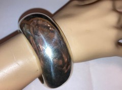 GREAT MODERNIST STERLING SILVER BANGLE BRACELET PATRICIA VON MUSULIN HEAVY 195gr