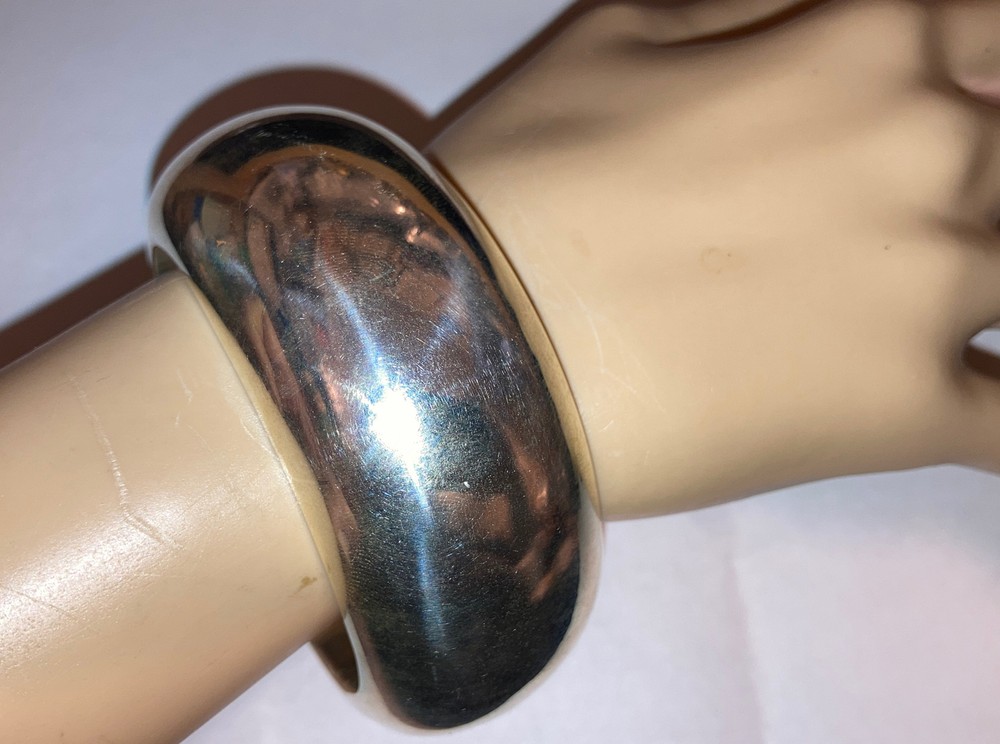 GREAT MODERNIST STERLING SILVER BANGLE BRACELET PATRICIA VON MUSULIN HEAVY 195gr
