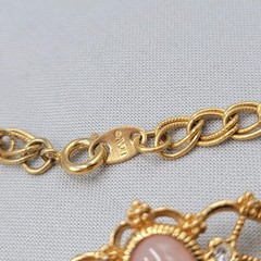 Vintage Avon Rose Quartz Bracelet Gold tone 7″