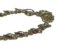 Vintage MCM Necklace Sarah Coventry Clear Yellow Green Rhinestone 16-18″
