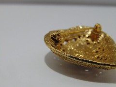 Vintage Faux Pearl Heart Pink Rhinestone Brooch Pin Gold Tone