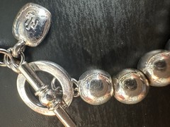Vintage Lauren Ralph Lauren Signed SilverTone Ball Bead 6.5” Bracelet