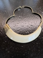 Vintage Mid-Century Natural Horn Necklace With Brass Fittings Circa 1960