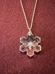 GORHAM CRYSTAL 1976 SNOWFLAKE PENDANT/ORNAMENT CHRISTMAS WITH COA