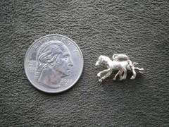 Small Mare & Foal Vintage Solid Sterling Silver Bracelet Charm Pendant 2.0g