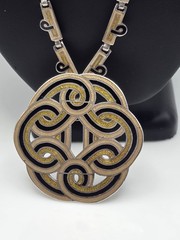 VTG MARGOT DE TAXCO MEXICO MODERNIST STERLING SILVER 925 ENAMEL NECKLACE