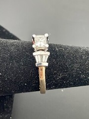 14KT Yellow/White Gold 0.60CTW Diamond Engagement Ring. Size 7 , (S181)