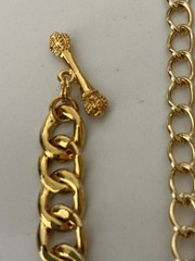 VINTAGE Y2K JUICY COUTURE GOLD TONE ENAMELED PEACH HEART NECKLACE & BRACELET